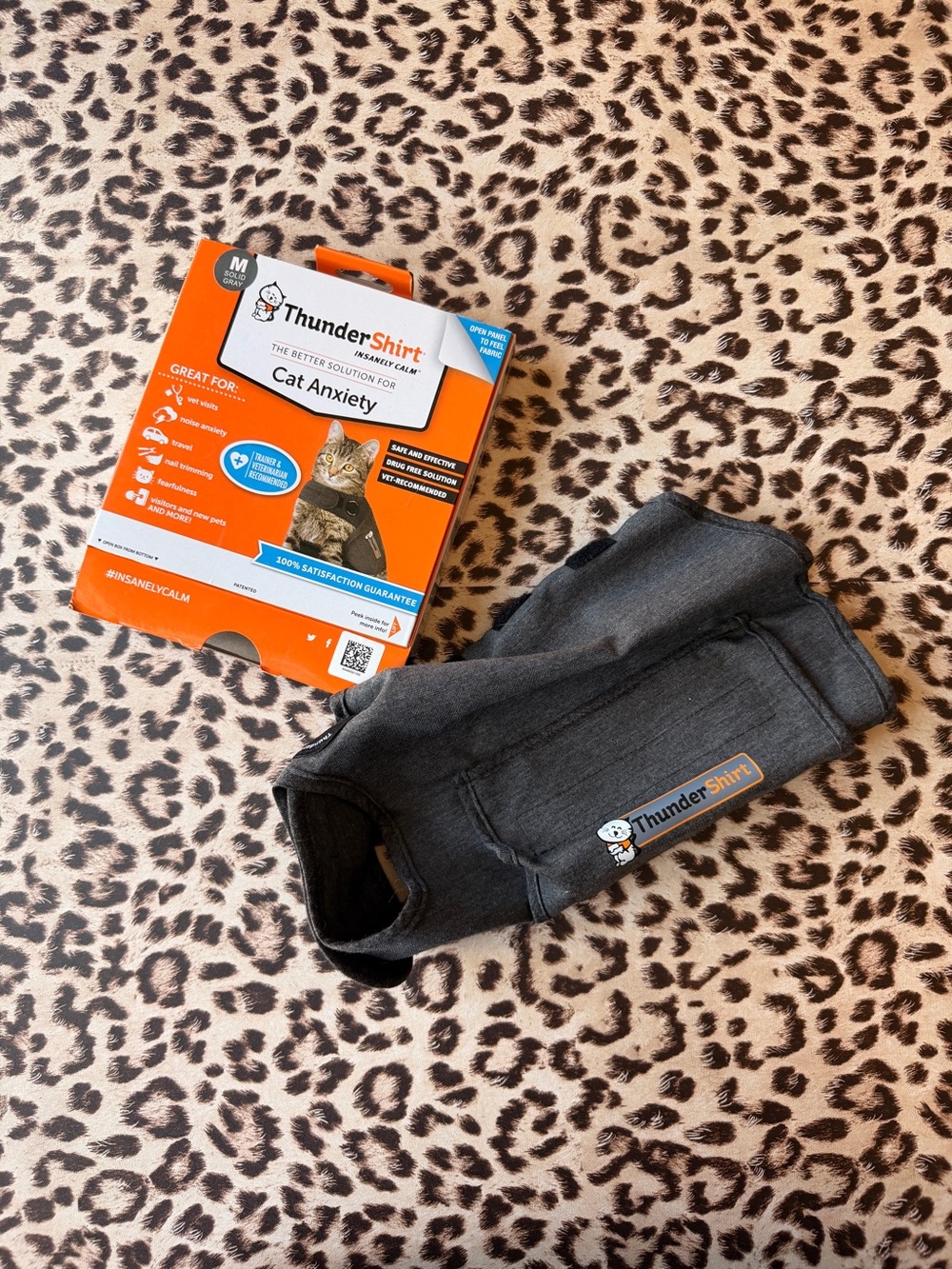 Thundershirt Calming Wrap for Cats - Dark Gray
